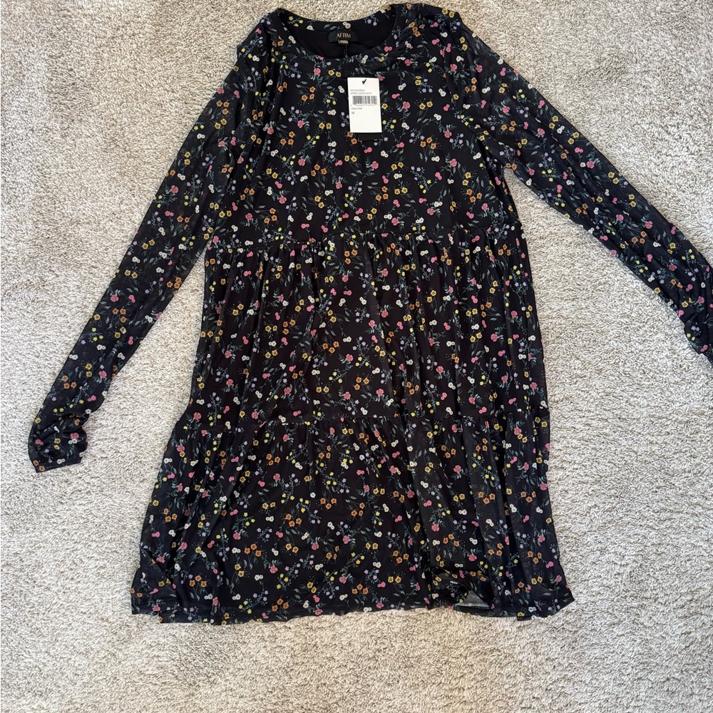 AFRM x Nordstrom Floral Long Sleeve Mini Dress – Size Medium – NWT